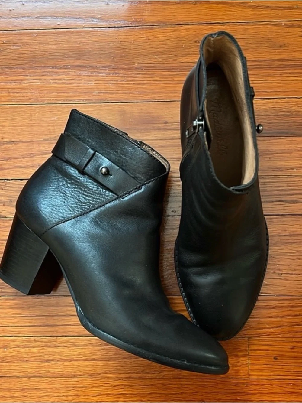 Madewell Black Leather Ankle Booties
